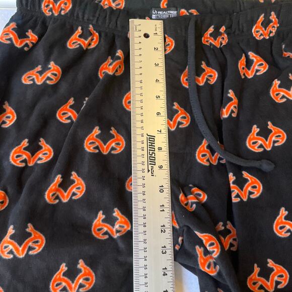 Realtree Women Fleece Pants size XL Black & Orange Casual Stretchy Elastic Waist - Picture 6 of 10